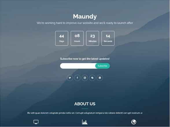 Maundy - Free Coming Soon Bootstrap Theme